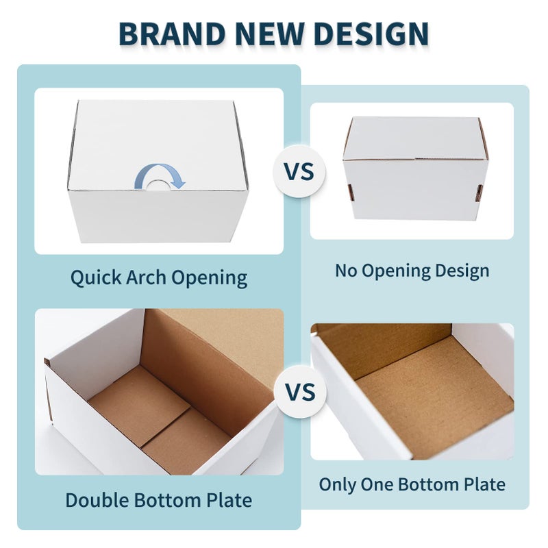 WIFTREY 6x4x4 Shipping Boxes 25 Pack for Small Business  White Small Corrugated Cardboard Boxes for Mailing  Packing  Shipping - Image 4